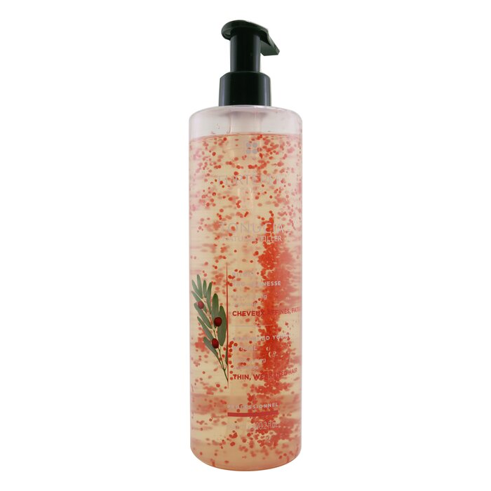 A silicone-free, re-plumping shampoo for thin, weakened hair Formulated with 90% natural-origin active ingredients Helps gently cleanse, re-hydrate, revitalize & strengthen hair fiber from the roots Enriched with Tamarind extract, a Hyaluronic Acid like molecule of vegetal origin to instantly re-hydrate, densify & detangle without weighing hair down Contains wheat micro-proteins that coat hair from root to tip to provide bounce & strength Scented with encapsulated energizing orange essential oil Leaves hair soft, shiny, bouncy, densified & more youthful