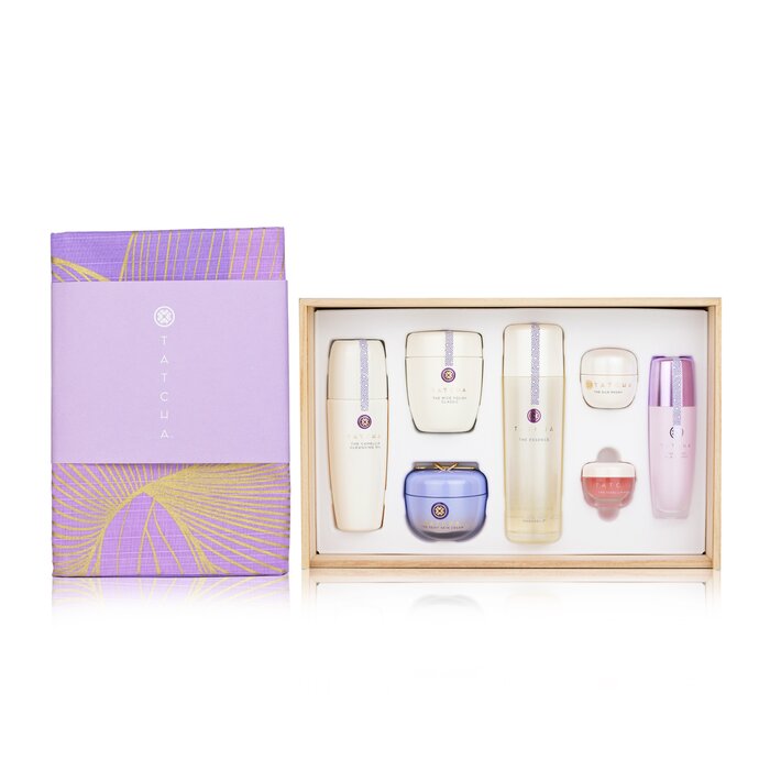 Special Edition Luxury Kiri Set: 1x The Camellia Cleansing Oil 150ml/5oz 1x The Rice Polish: Classic 60g/2.1oz 1x The Essence 150ml/5oz 1x The Dewy Skin Cream 50ml/1.7oz 1x The Silk Peony 15ml/0.5oz 1x The Kissu Lip Mask 9g/0.32oz 1x The Liquid Silk Canvas 30g/1oz