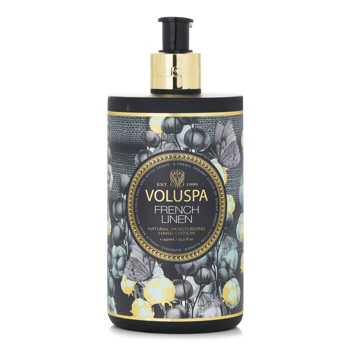 A luxurious, moisturizing & heavenly-scented hand lotion Formulated with Coconut Water, Coconut Oil, Sunflower Seed Oil & Aloe Vera Offers moisturizing, soothing & conditioning benefits Heavenly-scented with notes of Cotton Flower, White Cedar & Sun Dried Vanilla Bean Presented in an elegant frosted soft-touch finished bottle & wrapped in classic black or white Maison artwork Leaves hands feeling soft, smooth & comfortable Vegan, free of phthalates, pesticides, parabens & sulfates