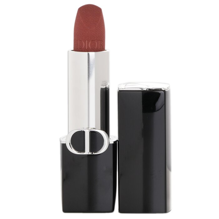 A luxurious lipstick designed to provide vibrant color & hydration Provide a smooth, enveloping texture in velvet or satin finishes for full, soft lips Formulated with red peony & pomegranate flower extracts of natural origin to nourish & protect the lips Shea butter complements the floral extracts’ protective action & offers intense comfort Help achieve a radiant, shapely look with intense color fidelity & a barely-there feel Lips are smooth for an even lip makeup look & ensure all-day comfort & long-lasting wear A true couture accessory dressed in signature Dior style, adorned with the emblematic cannage pattern & a CD band Ideal for those seeking a blend of couture color & hydrating care in their lipstick Comes in a wide range of shades & two finishes for limitless makeup looks