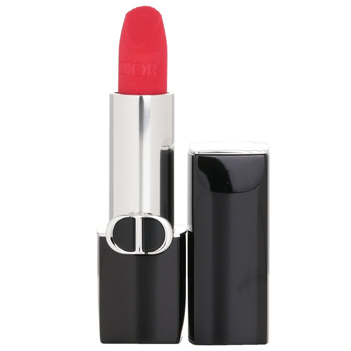 A luxurious lipstick designed to provide vibrant color & hydration Provide a smooth, enveloping texture in velvet or satin finishes for full, soft lips Formulated with red peony & pomegranate flower extracts of natural origin to nourish & protect the lips Shea butter complements the floral extracts’ protective action & offers intense comfort Help achieve a radiant, shapely look with intense color fidelity & a barely-there feel Lips are smooth for an even lip makeup look & ensure all-day comfort & long-lasting wear A true couture accessory dressed in signature Dior style, adorned with the emblematic cannage pattern & a CD band Ideal for those seeking a blend of couture color & hydrating care in their lipstick Comes in a wide range of shades & two finishes for limitless makeup looks
