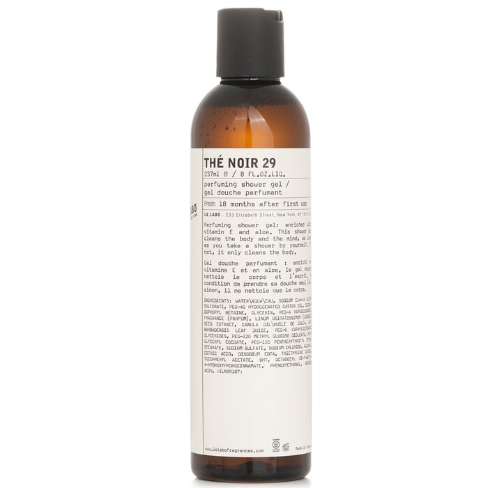 A shower gel designed to cleanse & fragrance the body Provides a rich, foaming lather that leaves skin feeling refreshed & invigorated Formulated with vitamin E, olive leaf, aloe vera & flaxseed extract to nourish & protect skin Infuses the skin with the scent of Thé Noir 29, an ode to the noble tea leaf Enriched with natural ingredients to ensure a gentle & effective cleansing experience Ideal for all skin types, offering a sophisticated & aromatic shower experience Made in the USA